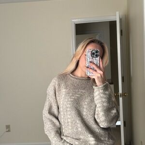 Vintage Woolrich Women's Heathered Gray Sweater